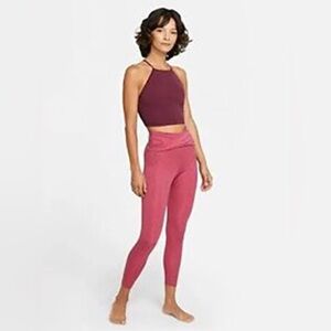 Nike Dri-Fit Pink Polka Dot Yoga Training Twist Leggings Women’s Size Medium